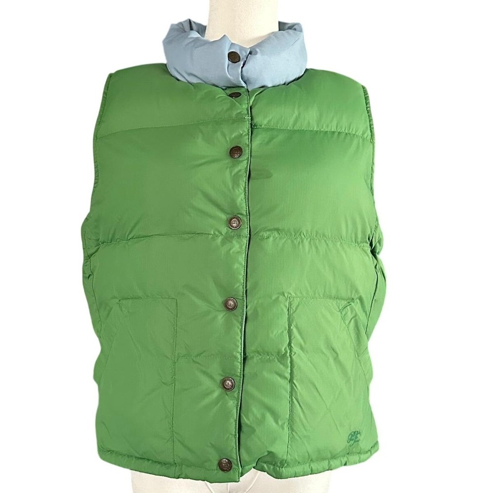 Vintage Polo Jeans Co Ralph Lauren Reversible Down Puffer Vest Large Blue Green